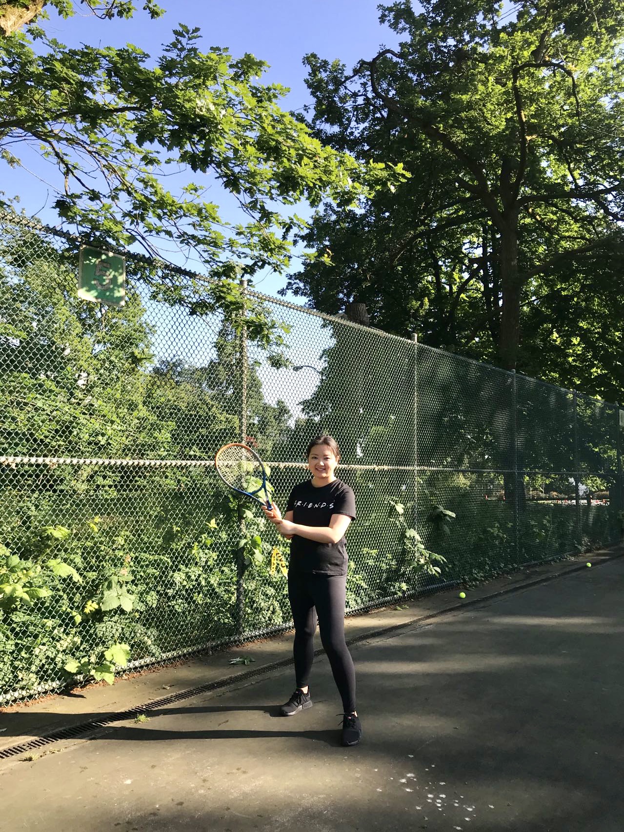 Jaclyn playing tennis